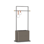 Modern Metal Coat Stand with Two Drawers and Hanging Hooks