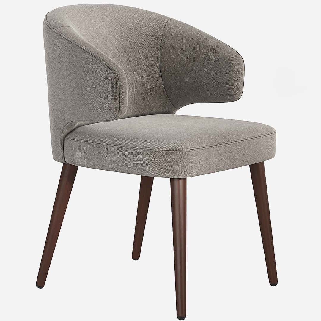 Burgundy Fabric Upholstered Walnut Leg Modern Dining Armchair