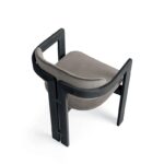 Taupe Upholstered Black Wooden Frame Modern Accent Armchair
