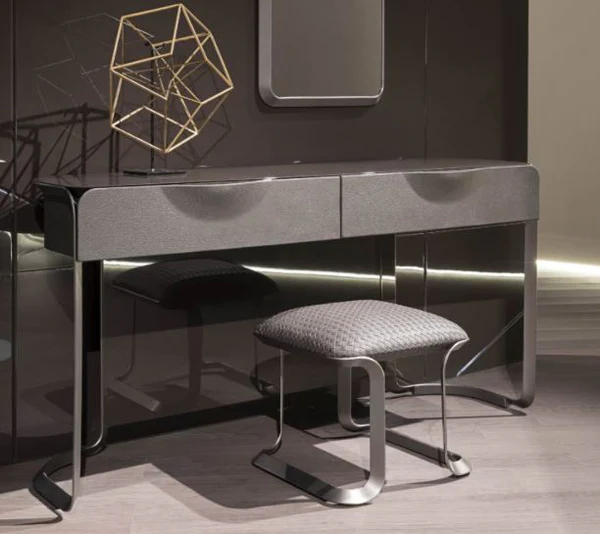 Makeup Table Dresser Bedroom Modern Minimalist Dresser Glass Top with Metal Support Feet with Drawers