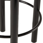Black Velvet Upholstered Bar Stool with Polished Metal Frame