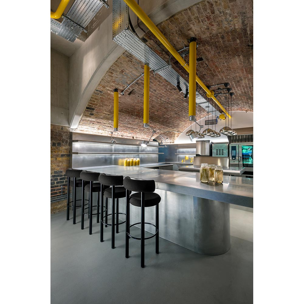 Black Velvet Upholstered Bar Stool with Polished Metal Frame