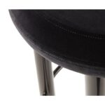 Black Velvet Upholstered Bar Stool with Polished Metal Frame