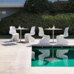 White Glossy Fiberglass Modern Accent Seating