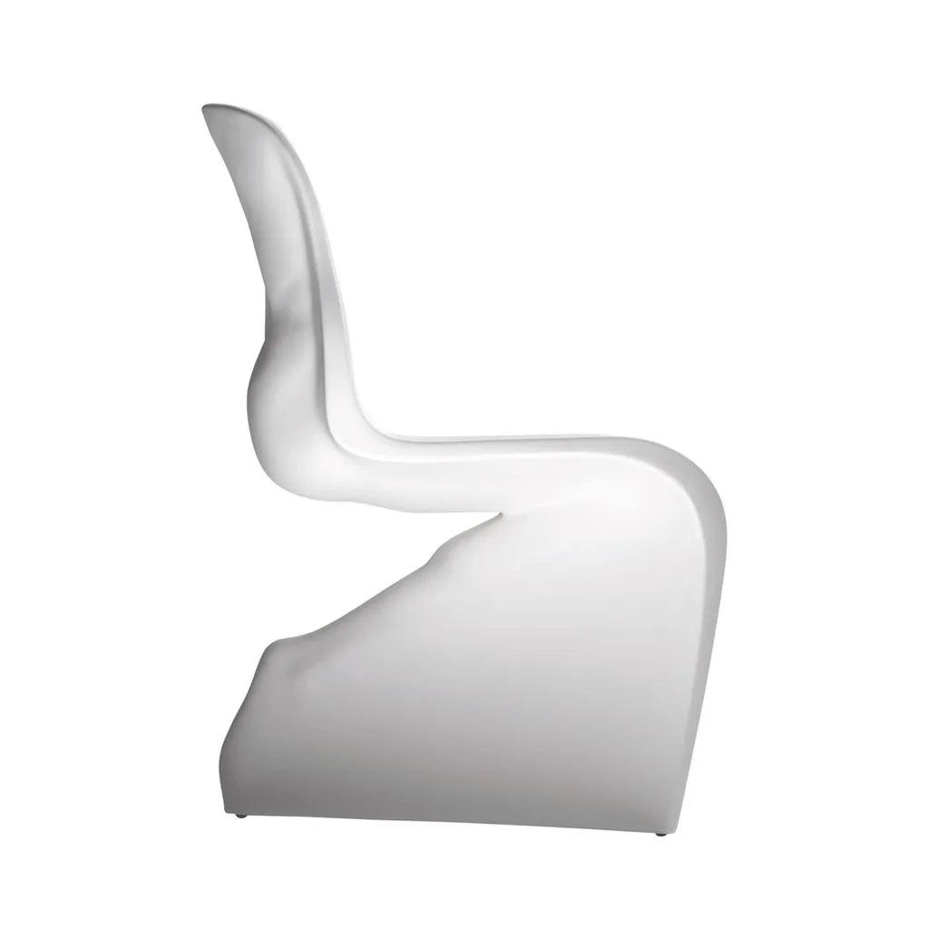 White Glossy Fiberglass Modern Accent Seating