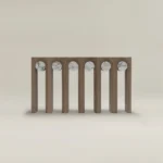 Wooden Console Table Marble Inlaid Arches Modern Artistic Decor Furniture