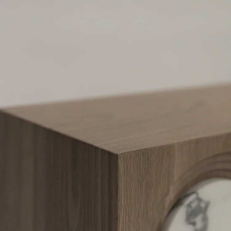 Wooden Console Table Marble Inlaid Arches Modern Artistic Decor Furniture