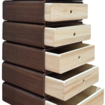 Two-Tone Wood Stackable Drawer Unit Multi-Layer Storage Organizer