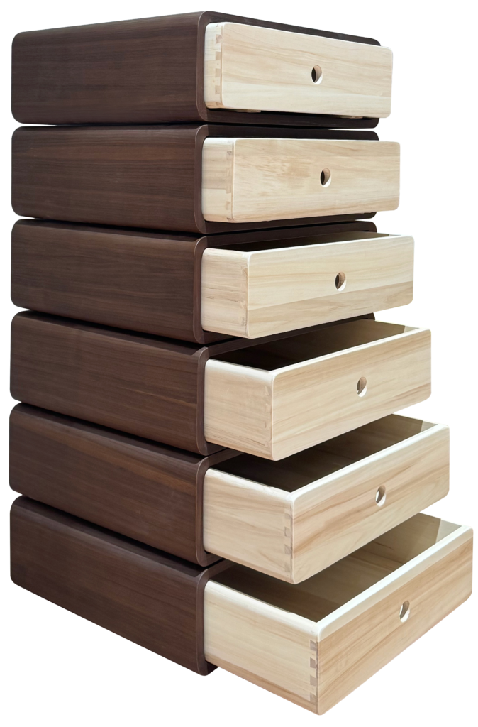 Two-Tone Wood Stackable Drawer Unit Multi-Layer Storage Organizer