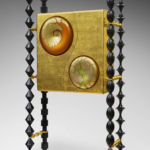 Gold Black Decorative Cabinet Artistic Inlay Geometric Stand Ornament Storage Furniture