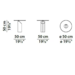 Marble-Accented Black Glass Nesting Side Tables with Geometric Pedestals