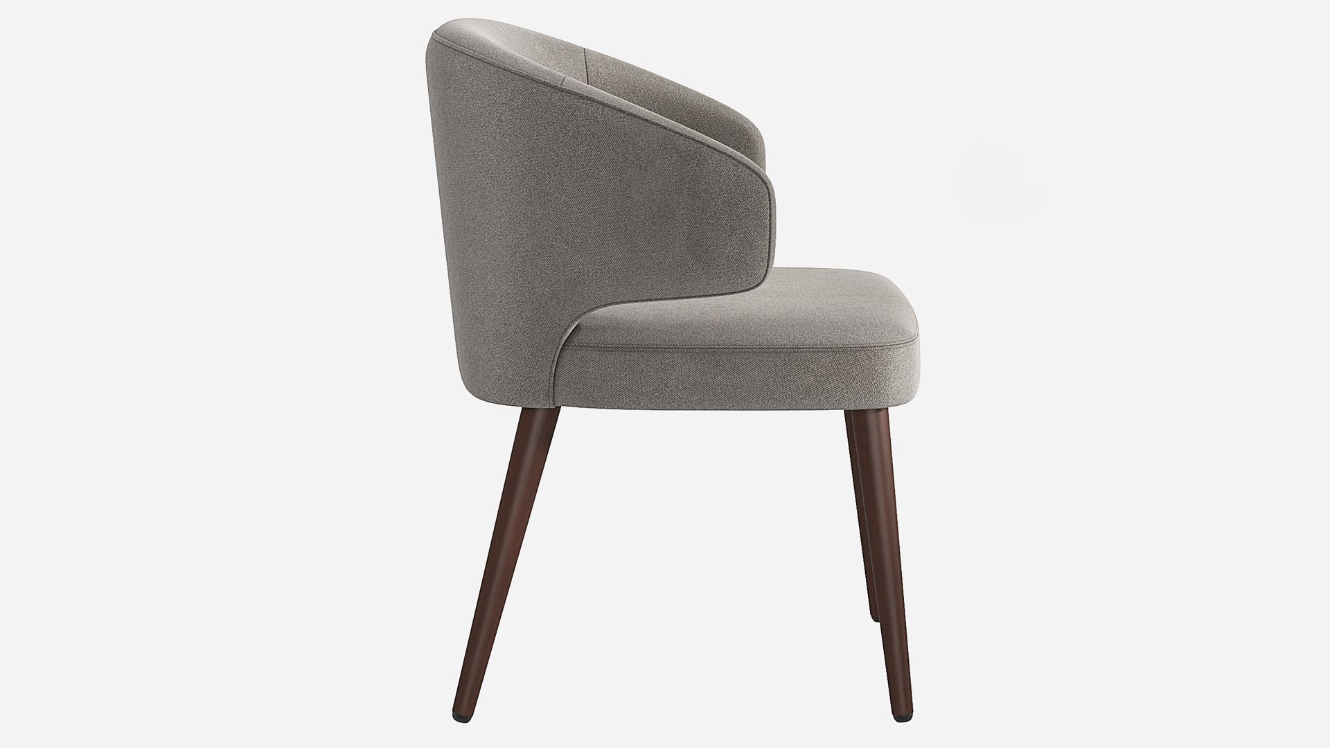 Burgundy Fabric Upholstered Walnut Leg Modern Dining Armchair
