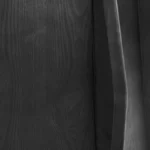 59.05” Modern Round Sintered Stone Table Top Black Wood Pedestal