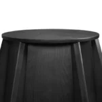 59.05” Modern Round Sintered Stone Table Top Black Wood Pedestal