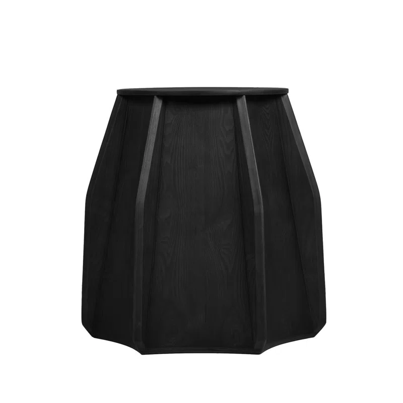 59.05” Modern Round Sintered Stone Table Top Black Wood Pedestal