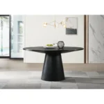59″ Modern Solid Wood Pedestal Round Dining Table