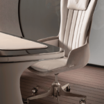 Ambassador Beige Wood And Leather Writing Desk