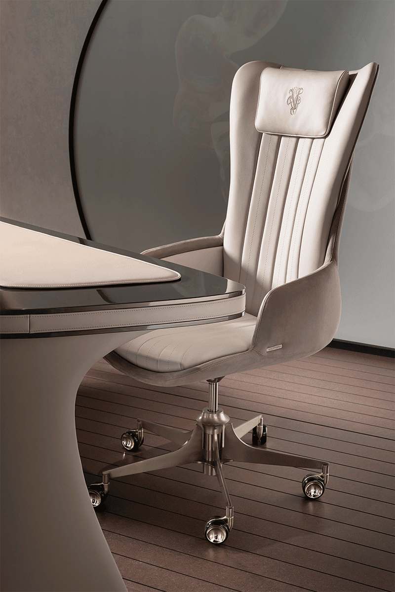 Ambassador Beige Wood And Leather Writing Desk