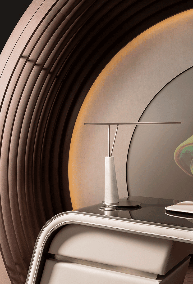 Ambassador Beige Wood And Leather Writing Desk