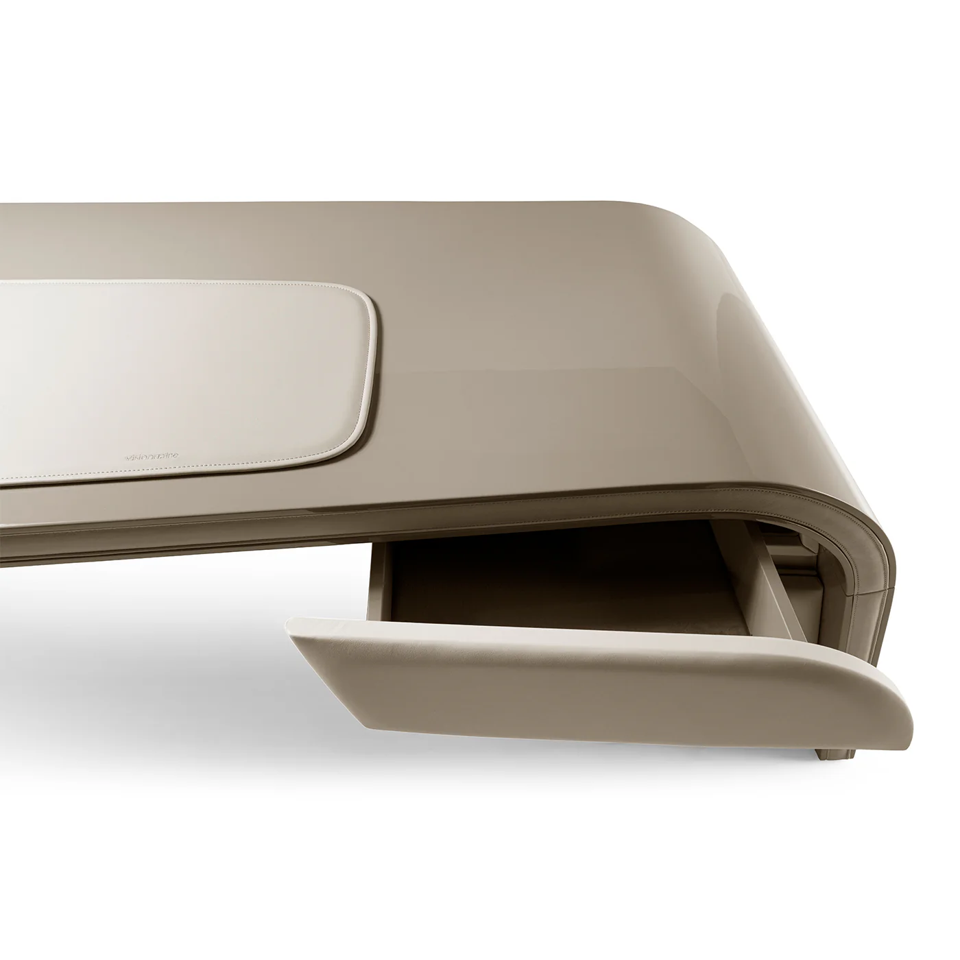 Ambassador Beige Wood And Leather Writing Desk