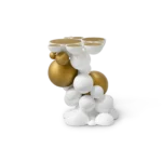 Black And Gold Bubble Design Side Table With Resin Finish