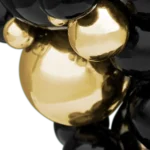 Black And Gold Bubble Design Side Table With Resin Finish