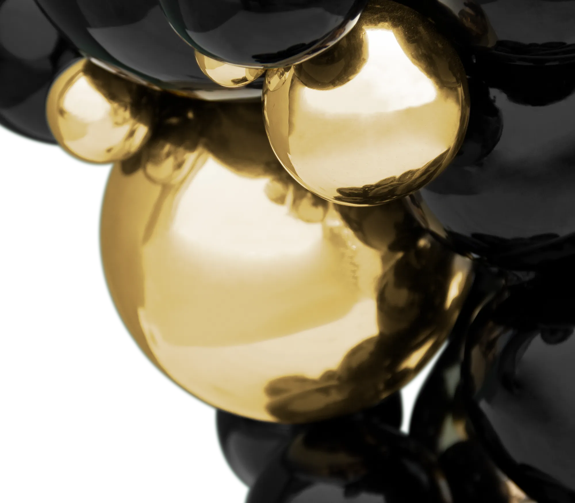 Black And Gold Bubble Design Side Table With Resin Finish