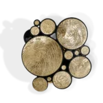 Black And Gold Bubble Design Side Table With Resin Finish