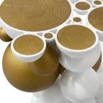 Black And Gold Bubble Design Side Table With Resin Finish