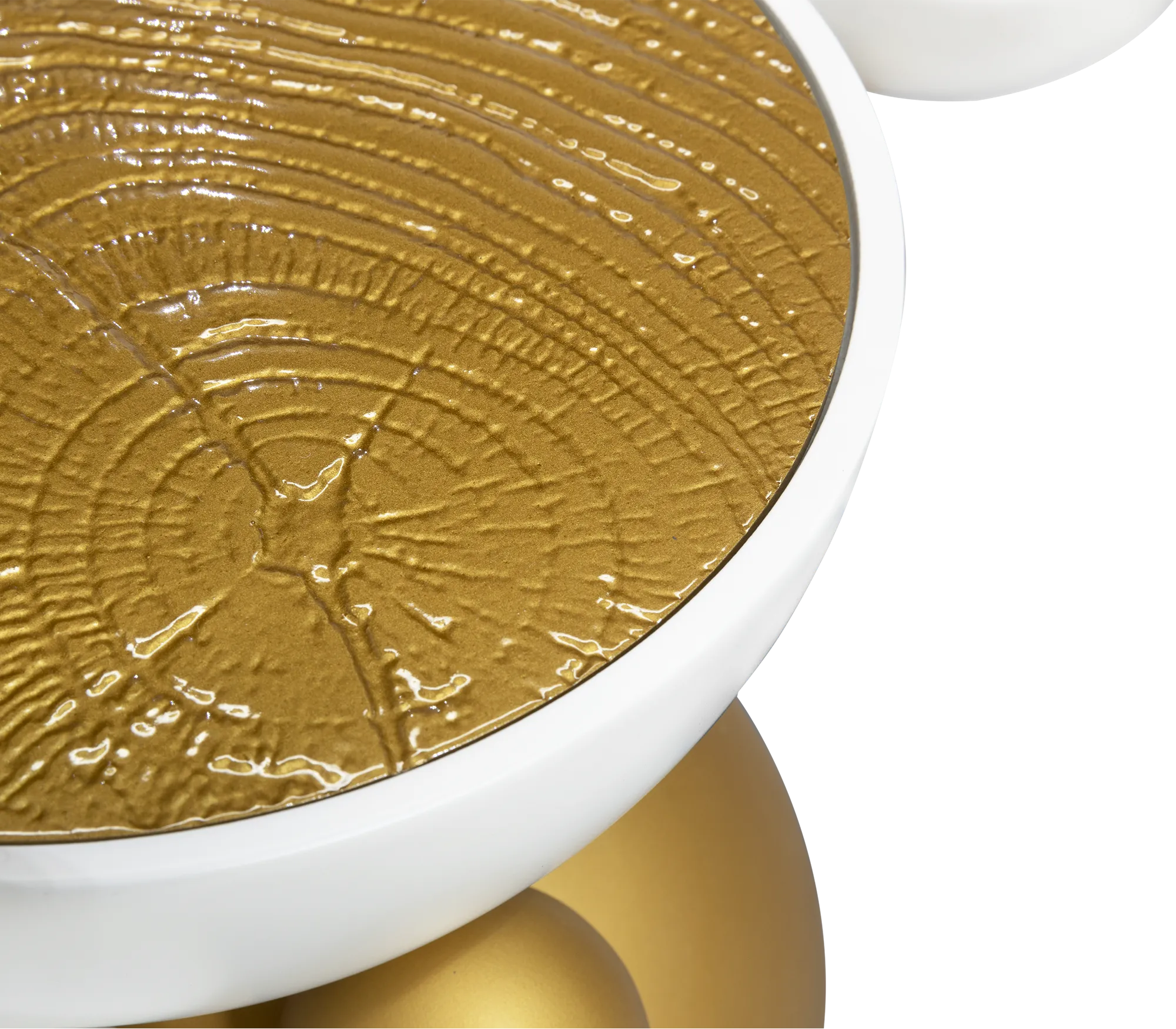 Black And Gold Bubble Design Side Table With Resin Finish