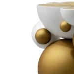 Black And Gold Bubble Design Side Table With Resin Finish