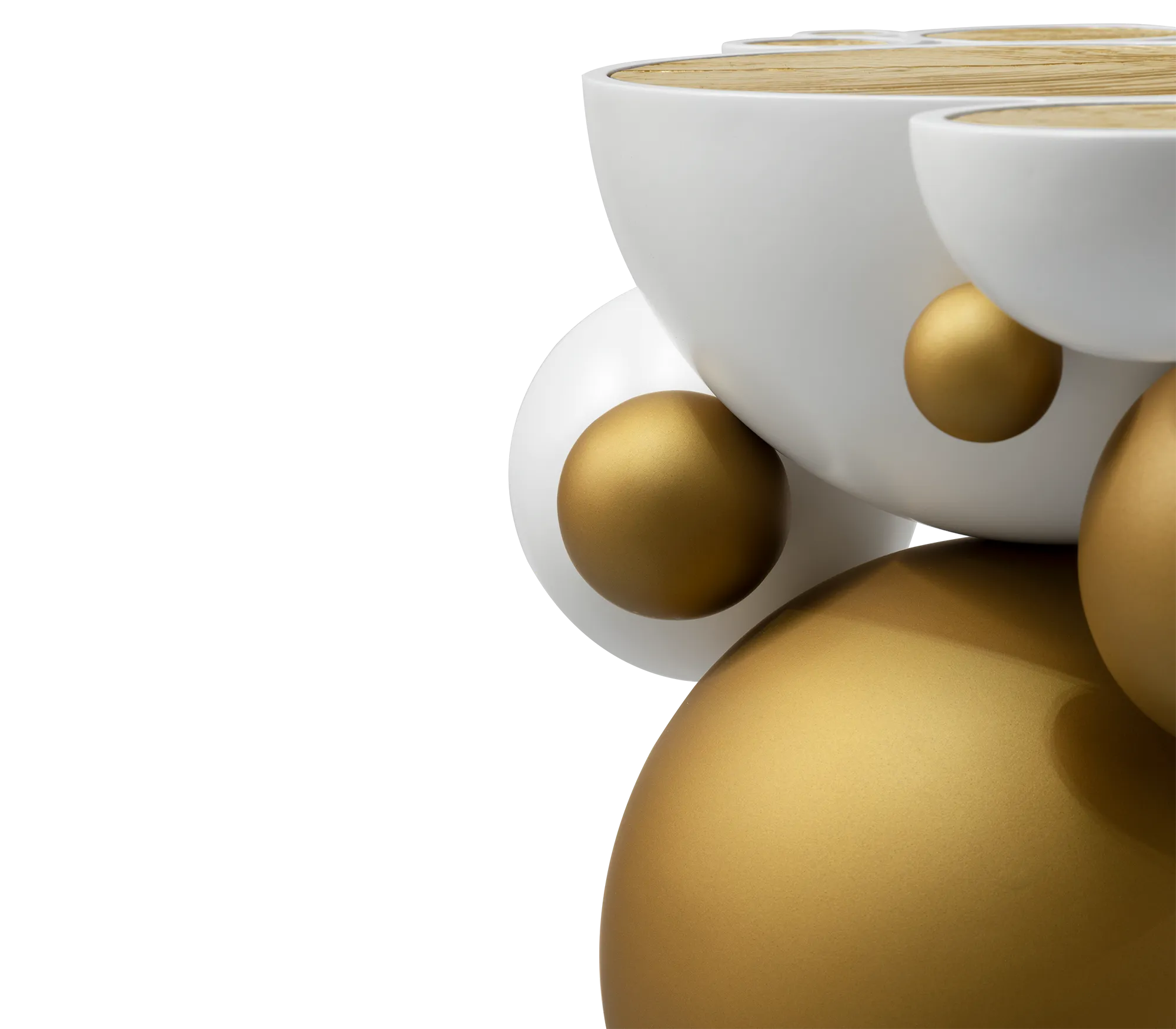 Black And Gold Bubble Design Side Table With Resin Finish