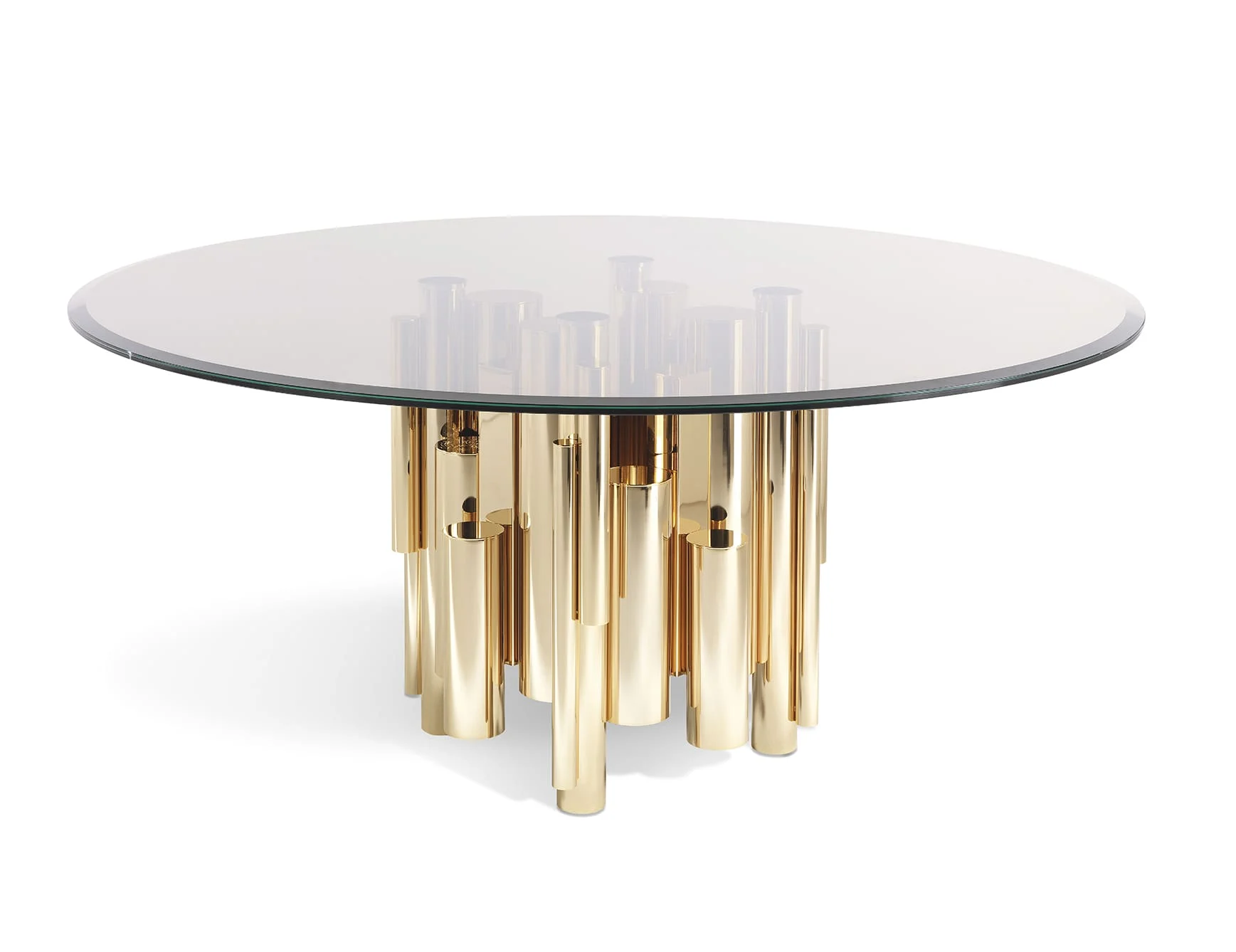 Black Marble Round Dining Table with Gold Metal Base