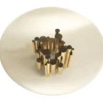 Black Marble Round Dining Table with Gold Metal Base