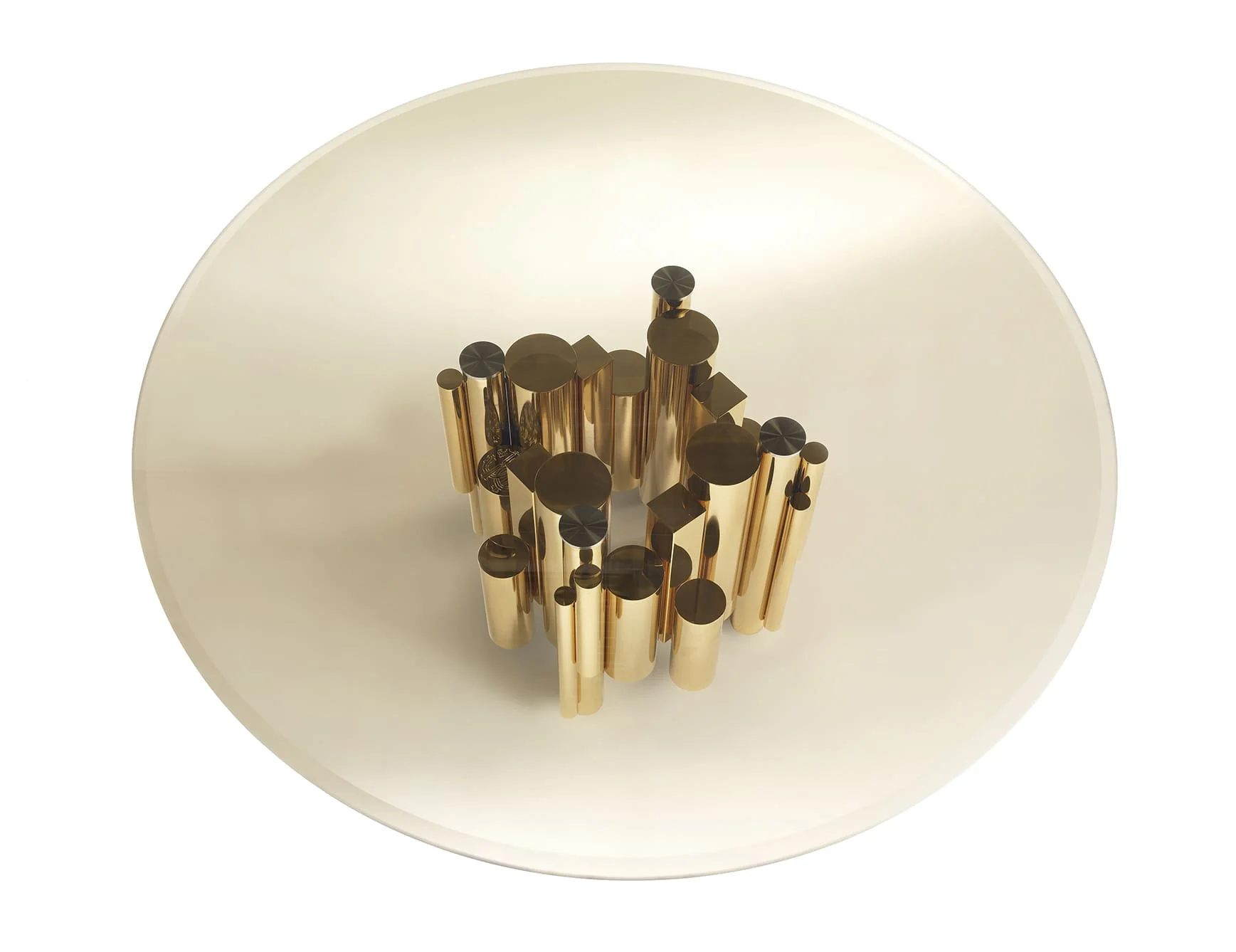 Black Marble Round Dining Table with Gold Metal Base