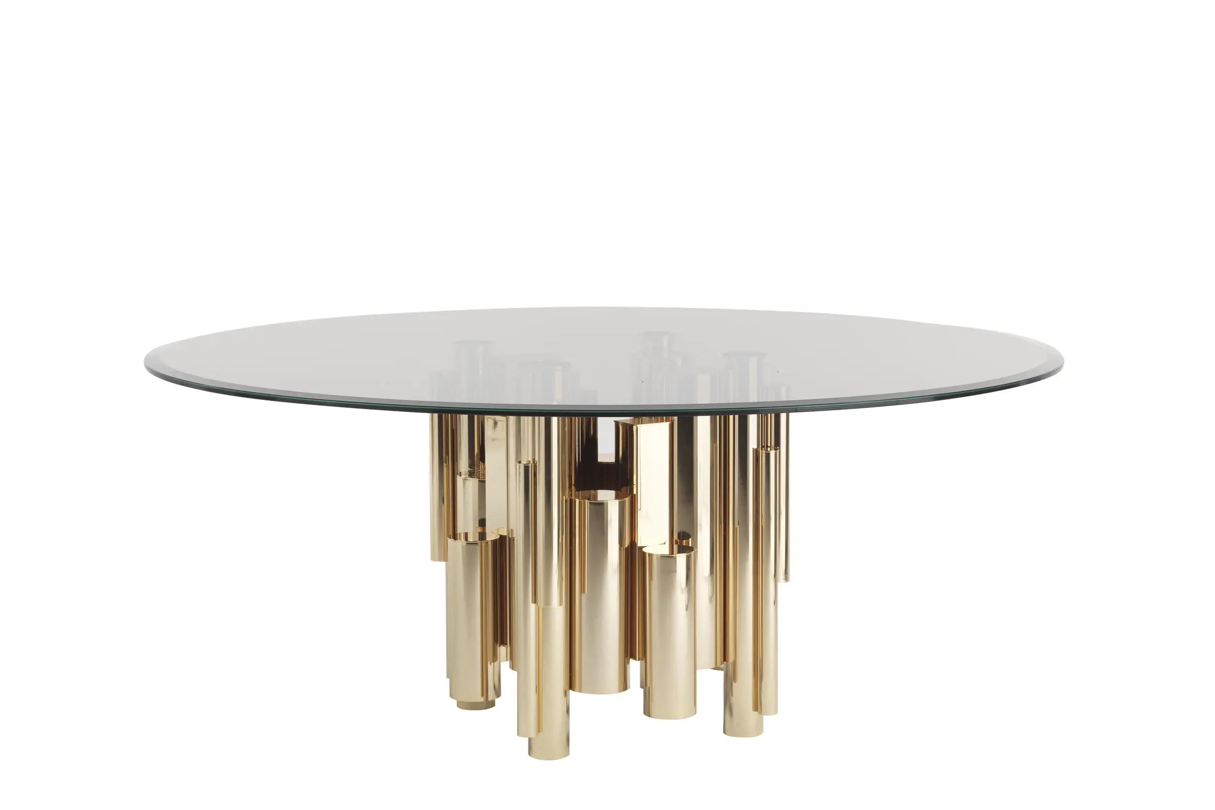 Black Marble Round Dining Table with Gold Metal Base