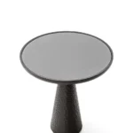 Black Textured Conical Base Round Side Table