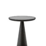 Black Textured Conical Base Round Side Table
