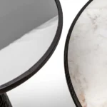 Black Textured Conical Base Round Side Table