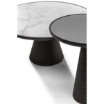 Black Textured Conical Base Round Side Table