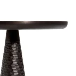 Black Textured Conical Base Round Side Table