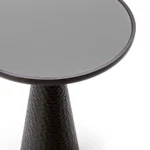Black Textured Conical Base Round Side Table