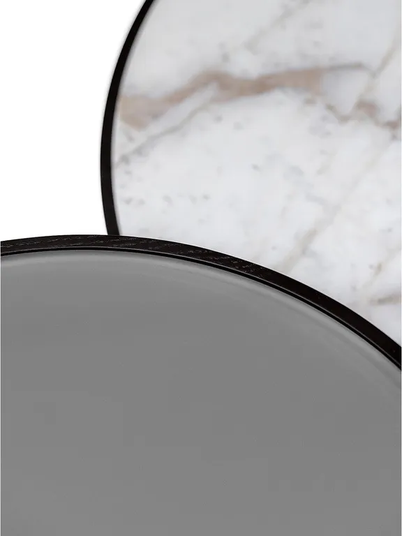 Black Textured Conical Base Round Side Table