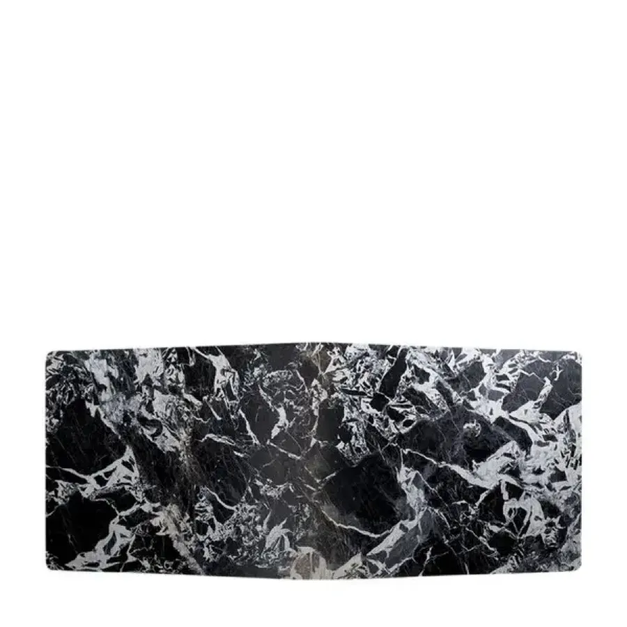 Black Veined Marble Rectangular Dining Table with Sculpted Legs