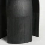 Black Wooden Round Ribbed Multi Leg Sculptural Side Table Stool
