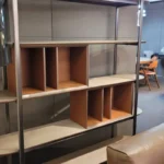 Modern Two Tone Open Shelf Metal Frame Display Bookshelf