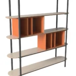 Modern Two Tone Open Shelf Metal Frame Display Bookshelf