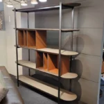 Modern Two Tone Open Shelf Metal Frame Display Bookshelf