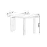 Natural Walnut Wood Oval Office Desk with Asymmetric Legs