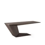 Modern Floating Wood Office Desk with Integrated Shelf